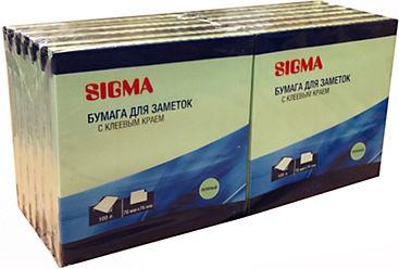 Бумажный блок Sigma с липким краем 76Х76 100 листов 12шт