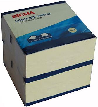 Бумажный блок Sigma с липким краем 76Х76 400 листов 2шт